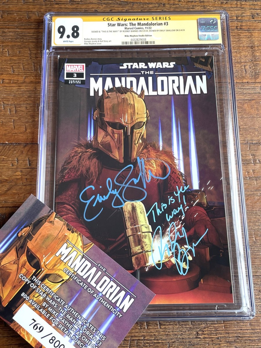 Comic Book Star Wars The Mandalorian #4 CGC 9,8 - Signé Emily Swallow (The Armorer) - édition 2022