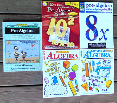 5 Pre-Algebra Books Beginning Algebra Grades 6-8 7-9 Data & Analysis Probability