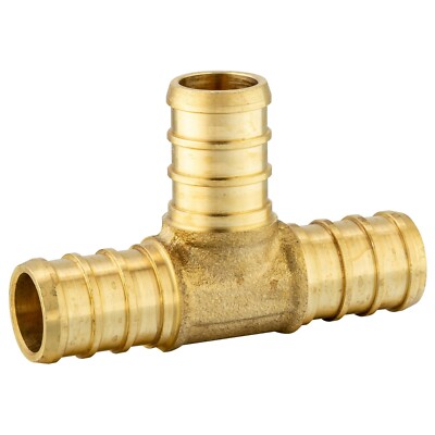 EFIELD 30 PCS PEX BARB CRIMP BRASS FITTINGS  1/2'' X 1/2'' X 1/2'' TEE  ,Lead Free