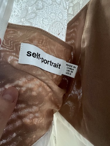 SELF-PORTRAIT Guipure lace-trimmed Maxi dress UK 10/US 6 - Picture 6 of 8