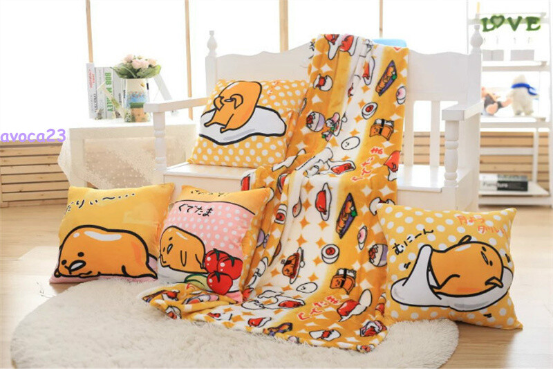 Gudetama Huevo Perezoso Cálido Cojín de Mano Almohada Manta Edredón Oficina Mantas Regalo