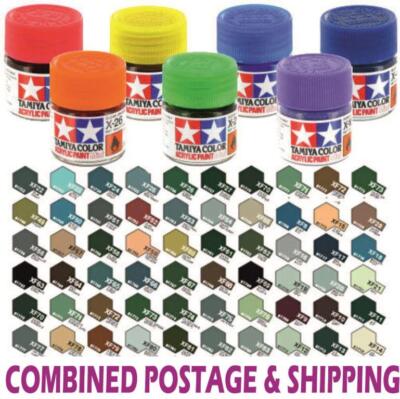 10ml TAMIYA ACRYLFARBEN, FLACHE/MATTE FARBEN, XF-1 bis XF-93 & VERDÜNNER