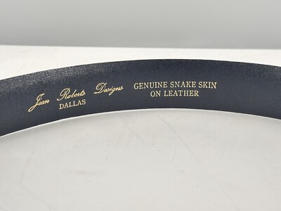 Genuine Snake Skin Leather Belt With Stone Buckle By Jean Roberts Design (B-6) Genuine Snake Skin Leather Belt With Stone Buckle By Jean  main image 3