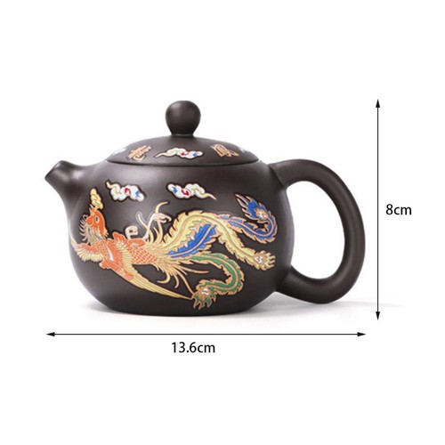 Tetera 135-350 ml arcilla multicolor hecha a mano dragón sólido fácil de llenar chino - Imagen 12 de 31