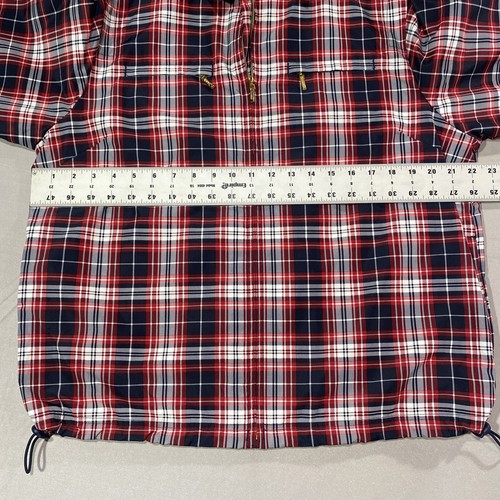 VTG Catalina Jacket Womens Medium Red Black Plaid Full Zip Rain Coat Gold Zipper - Picture 5 of 9