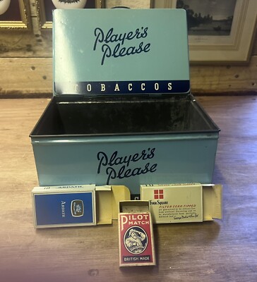 players cigarette box Vintage Players Cigarette Tin - Ardath & Four Square Boxes And Pilot Match  Box