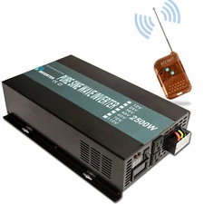 2500W Pure Sine Wave Inverter 12V/24V/48V DC to 110V/120V/220V AC Remote control