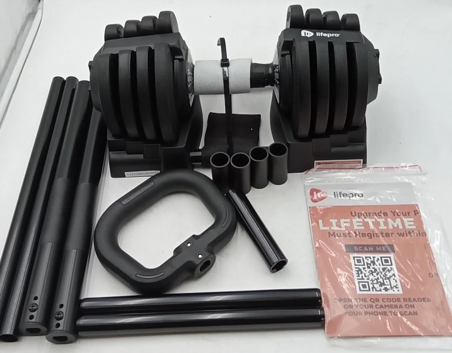 Adjustable Dumbbells 25lb Pair or 90lb Single Quick-Select Hand Weights
Opens in a new window or tab