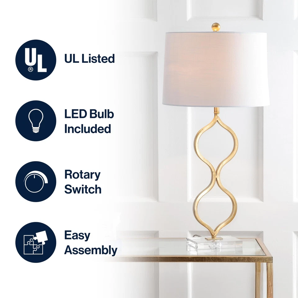 JYL3028A Levi 31.5" Metal/Cristal LED Lámpara de Mesa Contemporánea Transición Be... Foto 2 de 4