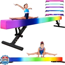 PreGymnastic 8FT Balance Beam, Raised Gymnastics Beam for Kids Ag