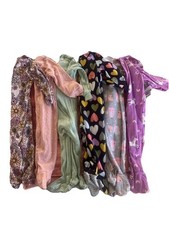 Baby girl 12 months Footed Zip Cotton One Piece Sleeper Pajama Lot Bundle pink