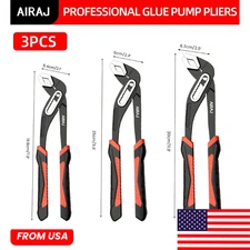 3PCS Heavy Duty Water Pump Pliers Set 8"/10"/12" – CR-V Steel 8-Gear Adjustable