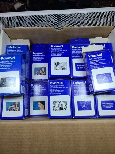 Polaroid Film Lot - 9 PolaBlue - 7 Polachrome - 2 Polagraph - 2 Polapan Expired - product listing photo