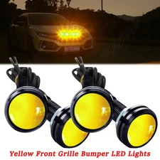 4X Raptor Style Smoked Lens Amber LED Front Grille Running Lights FOR Ford F150