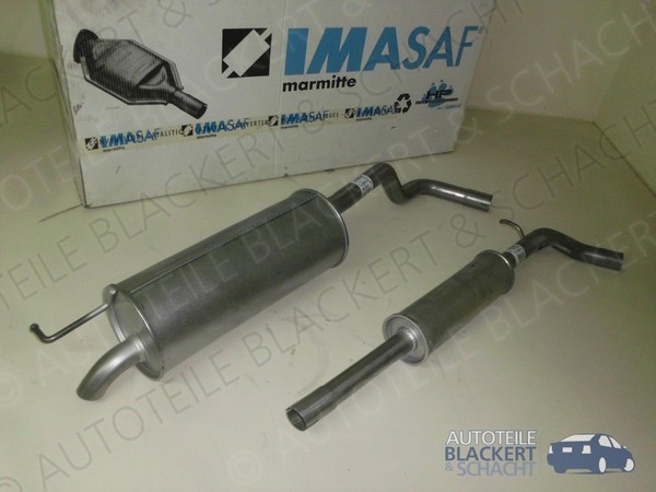 Imasaf Auspuffset Ab Kat für Skoda Roomster 1.2 TSI 2006-2015|Mitteltopf+Endtopf-image
