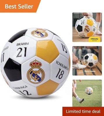 Real Madrid CF Official Soccer Ball, Size 5 - Perfect Gift for Fans & Collectors