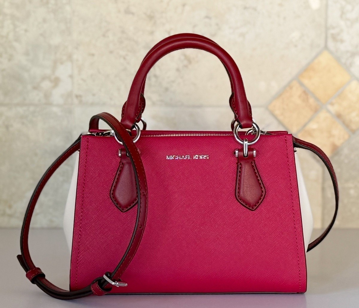Michael Kors Marilyn Small Satchel Shoulder Bag Color-Block Dark