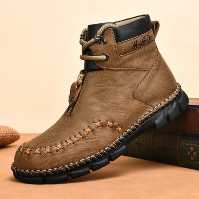 Men Retro British Style Hiking Boots Daily Commuting Casual Shoes Outdoor Travel