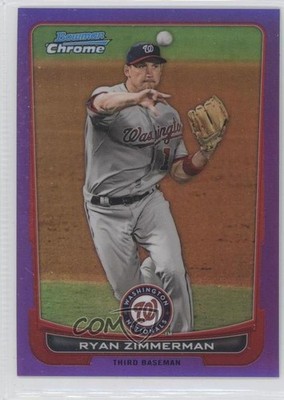2012 Bowman Chrome Purple Refractor 18/199 Ryan Zimmerman #120 3v0
