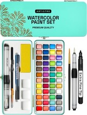 Watercolor Paint Set with Metallic  Fluorescent Colors for Travel Artists