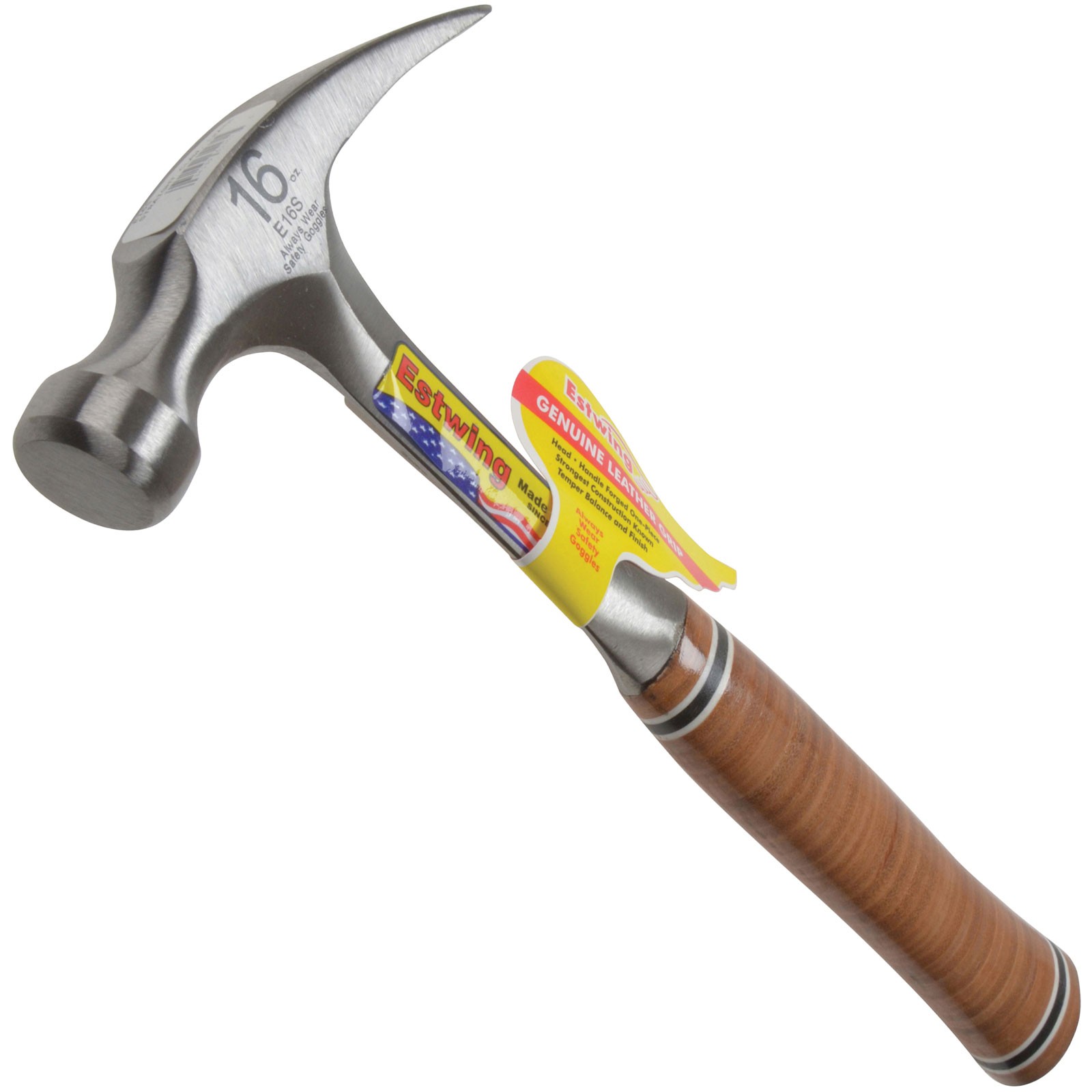 Estwing Straight Claw Hammer - Leather Grip 450g (16oz)