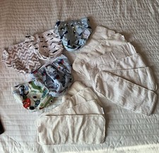 babygoal Reusable Cloth Diapers Multicolor White with Absorbent Inserts Set
