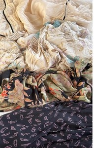Silk Chiffon Dress Material Lot 4pc Crafting Upcycle