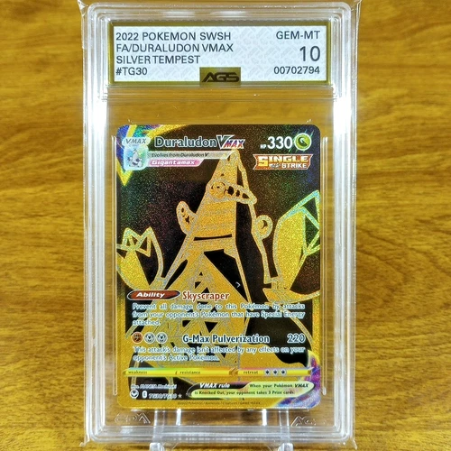 Pokemon Silver Tempest Duraludon VMAX TG30/TG30 AGS Gem-MT 10 FA Holo Rare 2022