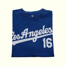 MLB LOS ANGELES DODGERS BASEBALL ANDRE ETHIER #16 BLUE GRAPHIC T SHIRT XL