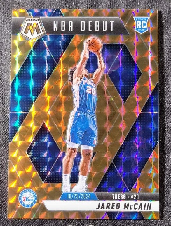 Jared McCain 2024-25 Panini Mosaic NBA Debut Bronze Mosaic Prizm 36/75 RC #263