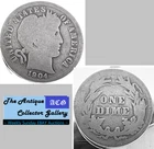 Antique 1904⌛US Philadelphia Mint Silver Barber Dime🪙Antique🪙