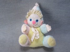 Vintage Bantam Pastel Baby Rattle Plushy Works Made in USA