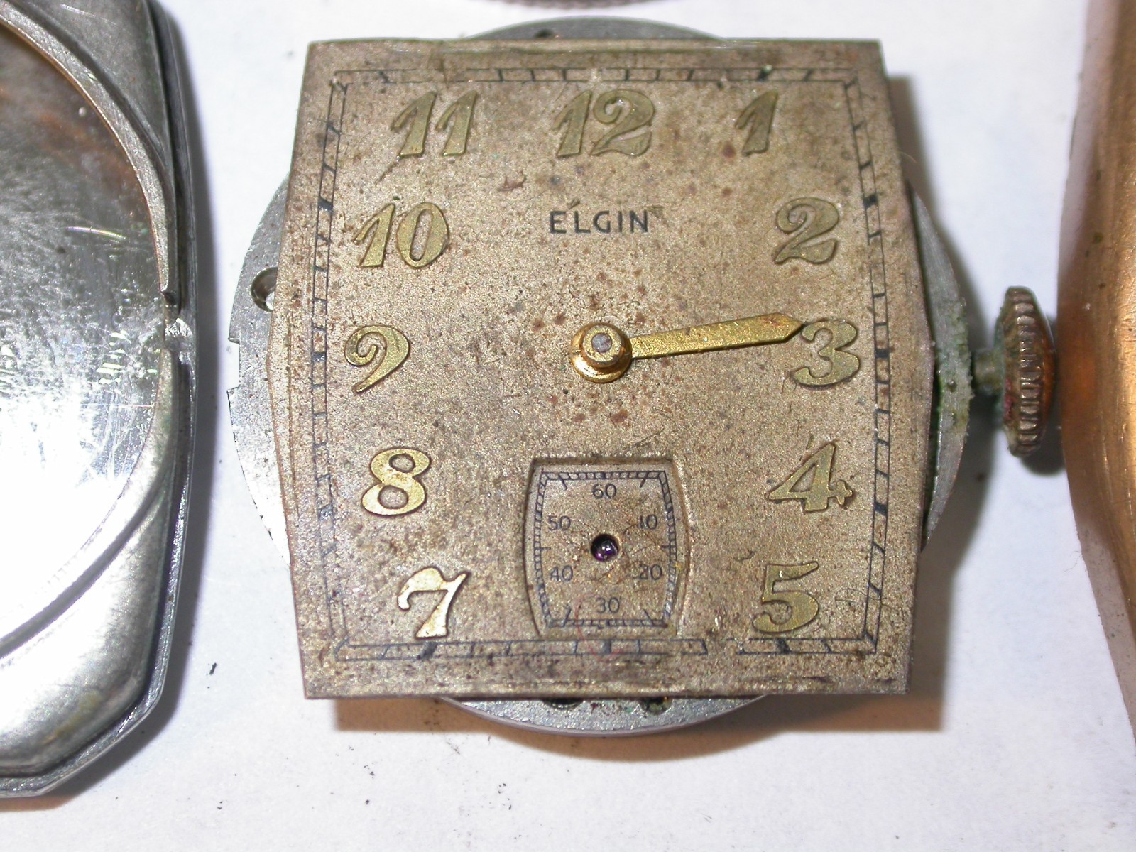 Elgin  gold filled tank wrist watch 15j Parts or Repair