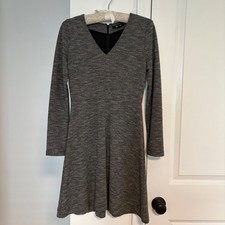 Madewell Gray Fit & Flare Long Sleeve Mini Dress - Women's Size 0