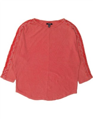 CHAPS Damen Oversize Top 3/4 Arm UK 16 Large rot Blumenmuster Baumwolle DS28