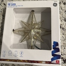 GE Capiz Style Star Tree Top Lighted Incandescent Clear - 16 Lights  10 Inch NIB