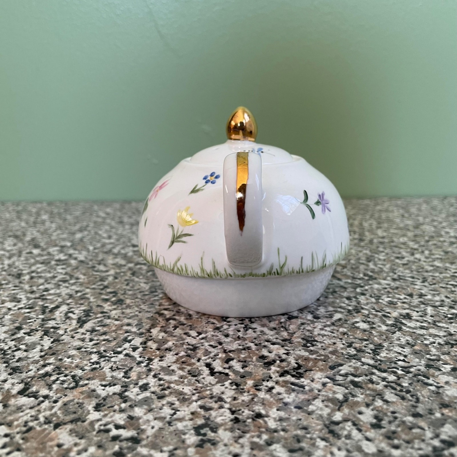 Tea For One Set  3 Piece Cup Pot Lid Hand Painted 1999 Teapot