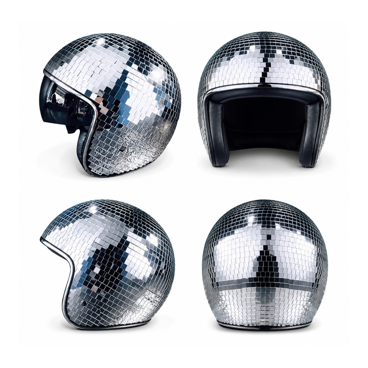 disco motorcycle helmet Disco Ball Helmet - Mirror Ball Ski Motorcycle Helmet