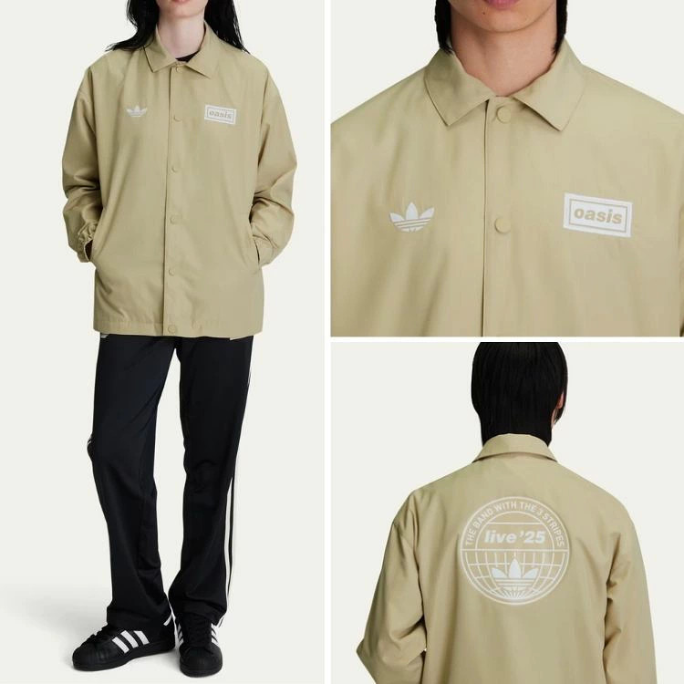 adidas Tour Coach Jacket Stone Khaki Size M Used Sportswear Outerwear image 5