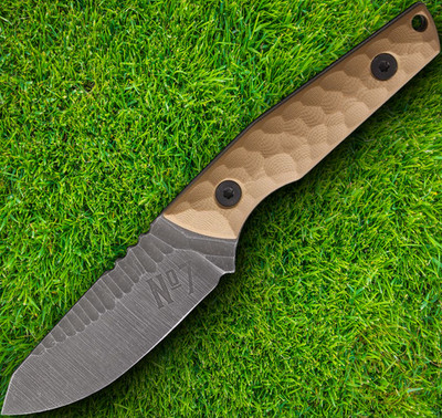 No7 Knife and Tool Vector Fixed Knife 3.25'' Nitro V Steel Blade Tan G10 Handle