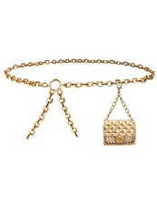Women's Gold Mini Chain Belt Bag, Fashion Fanny Pack for Dresses  Jeans