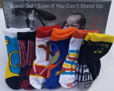 Baby Loopies Baby Boys Baby Girls Shower Gift Size 0-12 Mths Musical Theme Socks