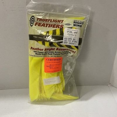 Trueflight Feathers Full Length Right Wing. Leaf Green/Yellow 95 count Pack.