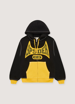 Sp5der Worldwide T&F Zip Sweatshirt Black Yellow