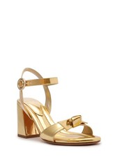 ALEXANDRE BIRMAN Womens Gold Clarita Almond Flare Leather Heeled Sandal 36
