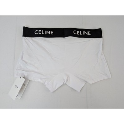 k*k様 CELINE ホワイト ボクサーショーツ S Celine Boxer Shorts Celine Logo in White Brand New with Tags Size