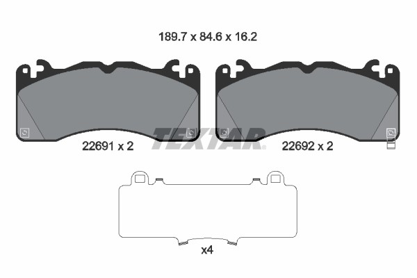 Bremsbelagsatz FÜR Ford USA Mustang Coupe - Textar 2269101-image