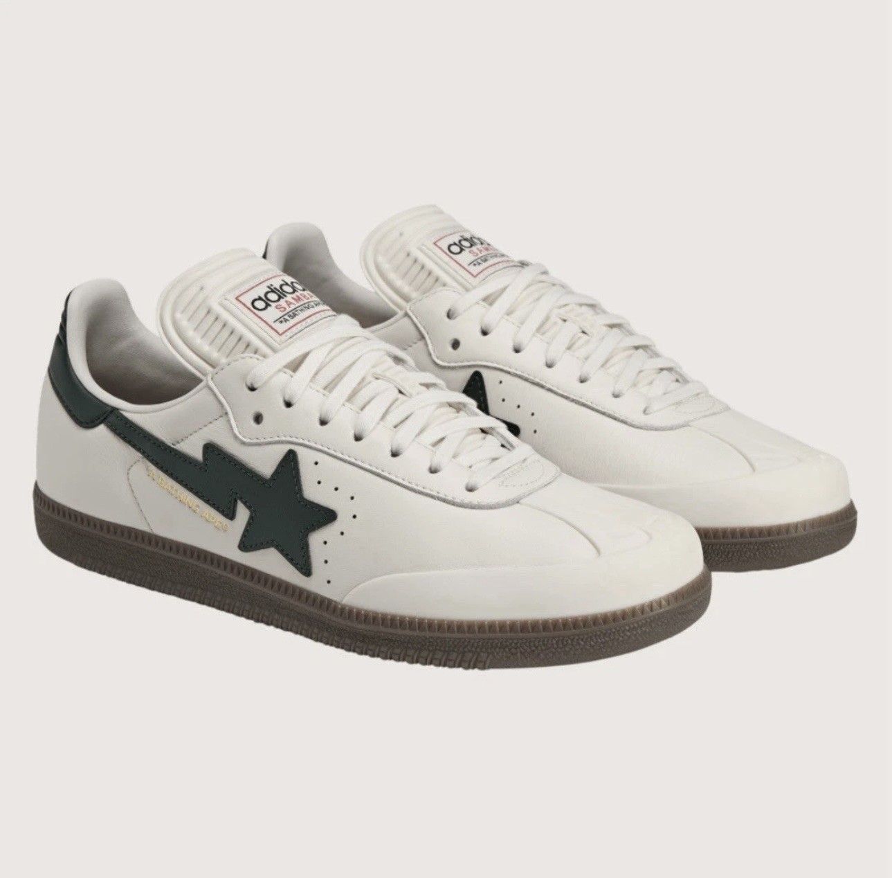 adidas Samba Bape White Green Gum Sneakers Men's Sizes NEW Size 9.5 World Cup