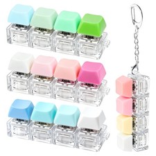 4 PCS Keyboard Fidget , Keyboard Fidget Keychain 4-in-1 Keyboard Decompressio...