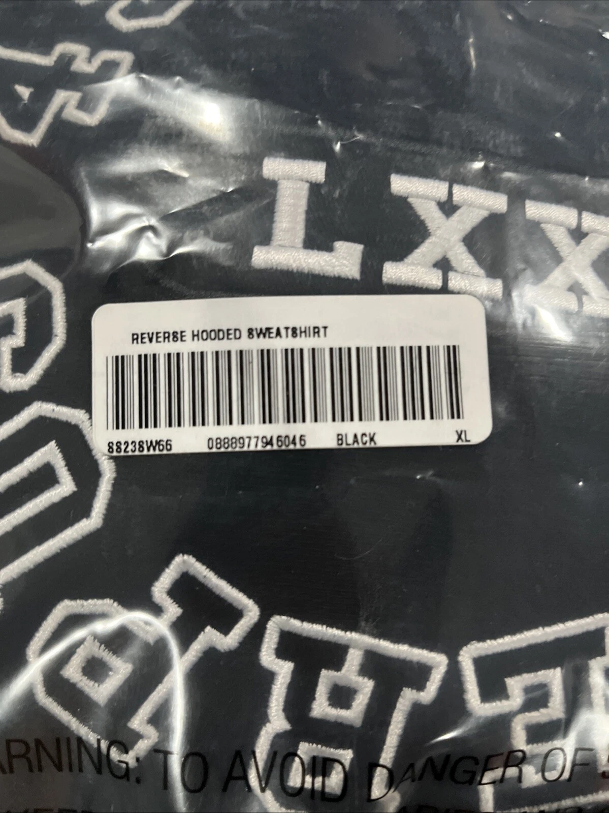 Felpa con cappuccio Supreme Reverse stile uomo nera Ss23 sw66 logo bianco